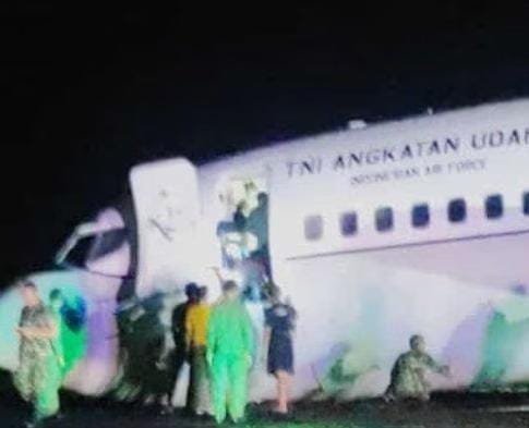 Pesawat TNI AU yang Ditumpangi Panglima Yudo Margono Tergelincir di Bandara Mozes Kilangin Timika