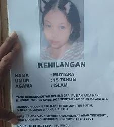 Mutiara, Siswi SMPN 7 Timika Asal Bugis Hilang dari Rumah
