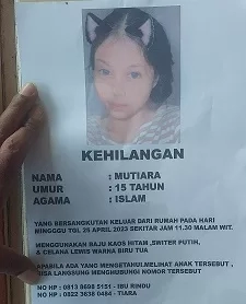 Mutiara, Siswi SMPN 7 Timika Asal Bugis Hilang dari Rumah