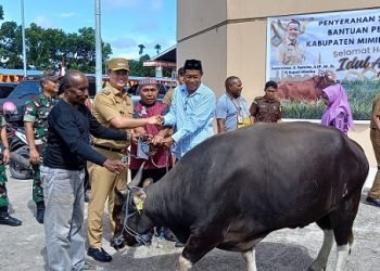 Serahkan 32 Ekor Sapi untuk Umat Muslim, Pj Bupati: Pastikan Daging Kurban Layak Dikonsumsi