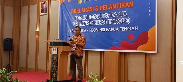 Direktur Utama PT. Pangan Sari Maghfur Lasah menyampaikan sambutan.