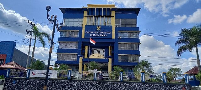 Gedung Kantor Pelayanan Pajak Pratama Mimika yang terletak di Jalan Cenderawasih.(Foto : Dok./Koranpapua.id)