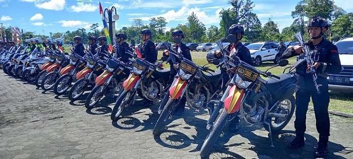 Polres Mimika Gelar Apel Pasukan Ops ‘Mantap Brata Cartenz 2023-2024