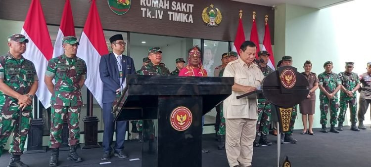 Prabowo Resmikan Rumah Sakit Kesdam XVII Cenderawasih di Timika 