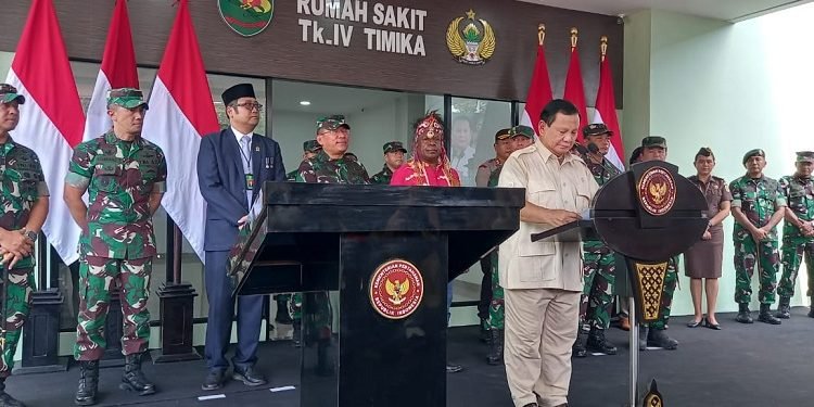 Prabowo Resmikan Rumah Sakit Kesdam XVII Cenderawasih di Timika 