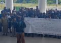 ASN OAP Demo Damai Tolak Rolling di Kantor Bupati Mimika  