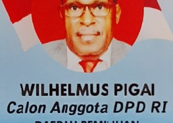 Wihelmus Pigai, Calon Anggota DPD RI Daerah Pemilihan Provinsi Papua Tengah (Redaksi/ Koranpapua.id)