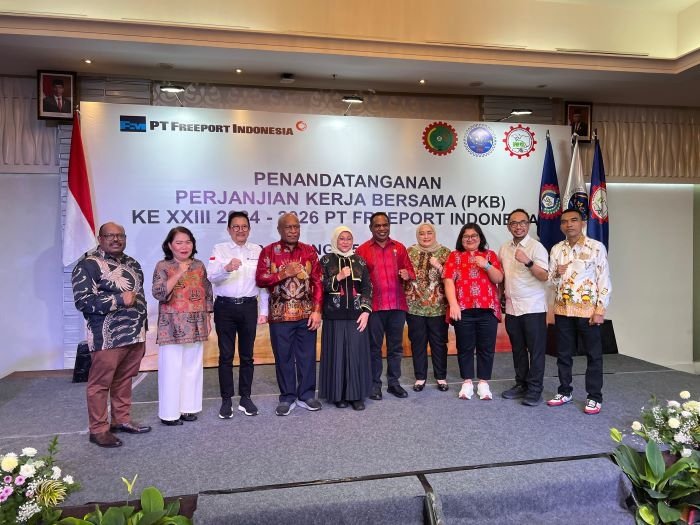 Freeport dan Tiga Serikat Pekerja Tandatangani PKB ke XXIII Tahun 2024, Baca Sembilan Poin Kesepakatan