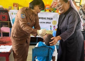 Hari Pertama PIN Polio, BLUD Puskesmas Karang Senang Layani 146 Anak