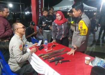 Polisi Amankan Sajam dari Pengunjung Konser Musik Launching Pilgub Papua Selatan