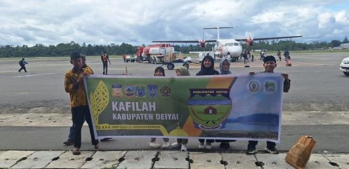 Kabupaten Deiyai Kontingen Pertama Peserta MTQ yang Tiba di Timika
