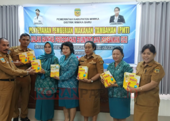 Cegah Stunting dan Perbaiki Gizi, Distrik Miru Salurkan Makanan Tambahan Kepada 46 Posyandu