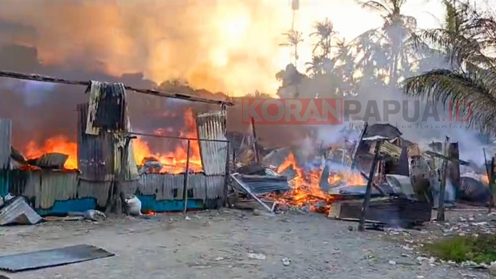 Kebakaran Hebat di Kota Timika, Hanguskan 28 Unit Rumah