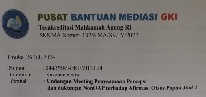 PBM-GKI di Tanah Papua Gelar Pertemuan Bahas Penyamaan Persepsi Afirmasi Otsus Papua Jilid 2