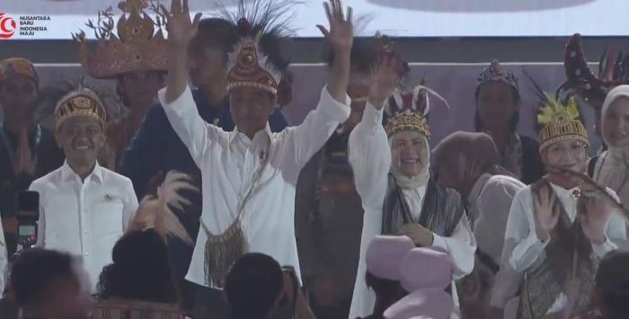 HAN 2024 di Jayapura, Jokowi Pakai Topi Rumbai dan Noken, Dihadiri 6.000 Anak Indonesia
