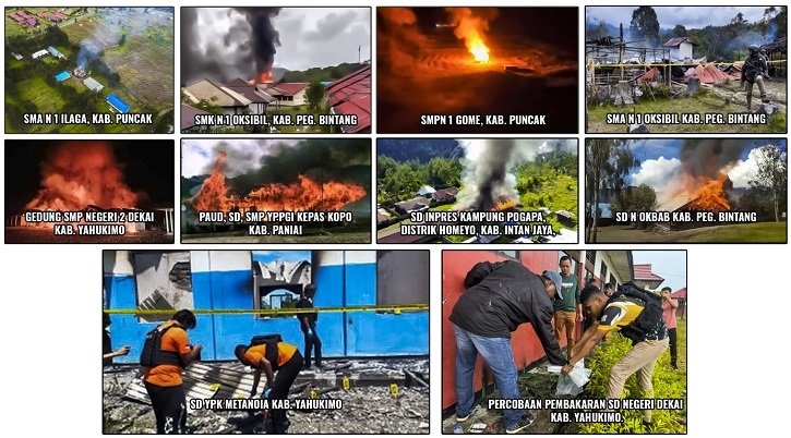 Sepanjang Tahun 2023-2024, Sudah 12 Kali KKB Bakar Gedung Sekolah