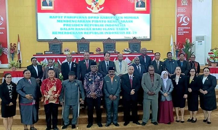 DPRD dan Pemkab Mimika Rapat Paripurna Dengarkan Pidato Presiden Jokowi