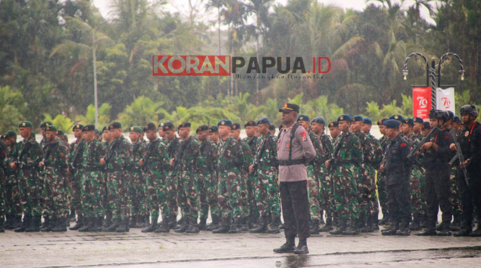 Jelang Pilkada Polres Mimika Gelar Apel Mantap Praja, Kapolres Mimika Ingatkan Lima Poin penting