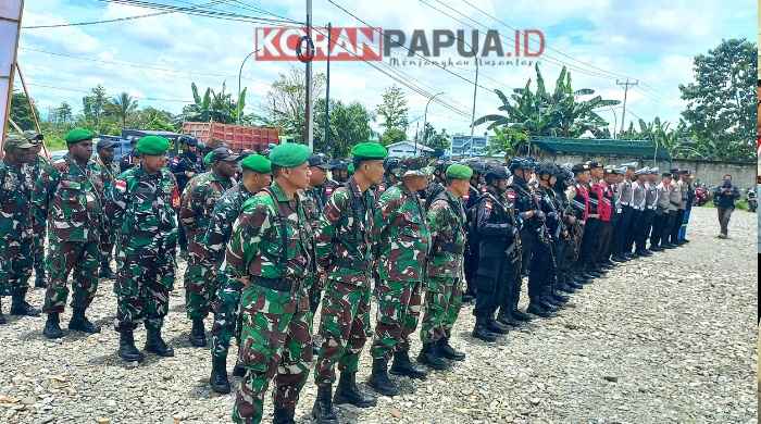 100 Personil Gabungan TNI-POLRI Diturunkan Amankan Deklarasi Pilkada Damai di Timika