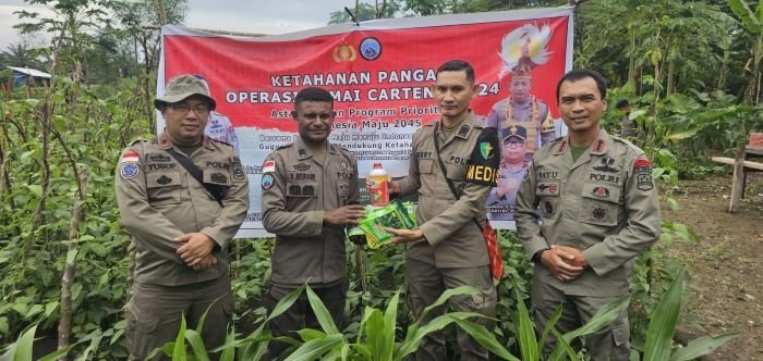 Polri Implementasikan Program Ketahanan Pangan di Keerom, melalui Operasi Damai Cartenz 2024