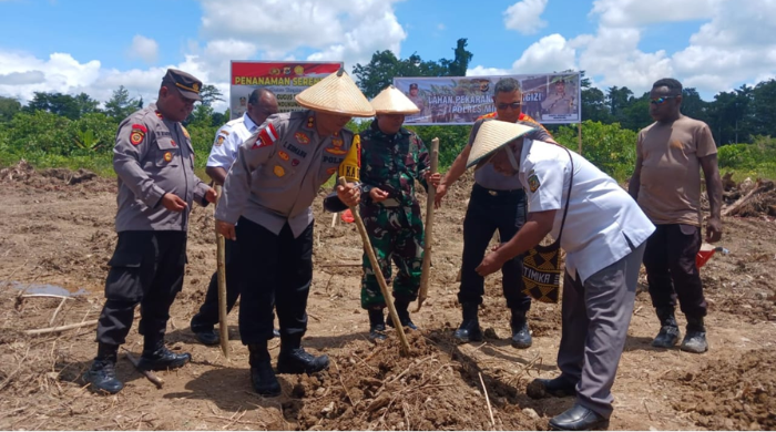 Dukung Program Asta Cita, Polres Mimika Siapkan Lima Hektar Lahan Pekarangan Bergizi