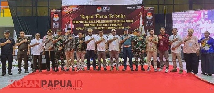 Pleno Rekapitulasi Hasil Pilkada Mimika Telah Usai, KPU Sahkan JOEL Unggul 77.818 Suara