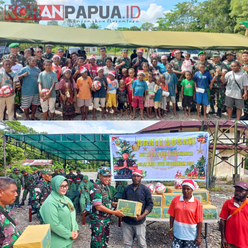 Sambut HUT ke-28, Kodim 1710 Mimika Berbagi Kasih dengan Masyarakat Kampung Lemasa