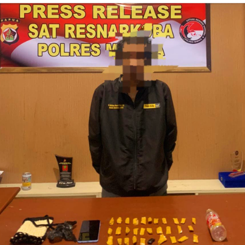 Sembunyikan Sabu Dalam Botol Teh Pucuk, Polisi Ringkus AR di SP4 Timika