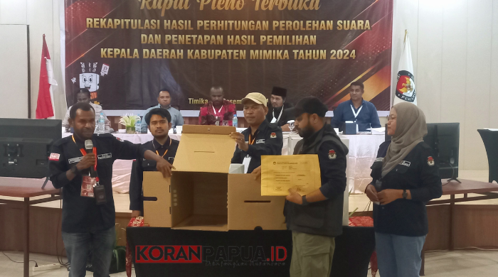 Pleno Terbuka Pilkada Mimika 2024, JOEL Pimpin Perolehan Suara di Distrik Wania