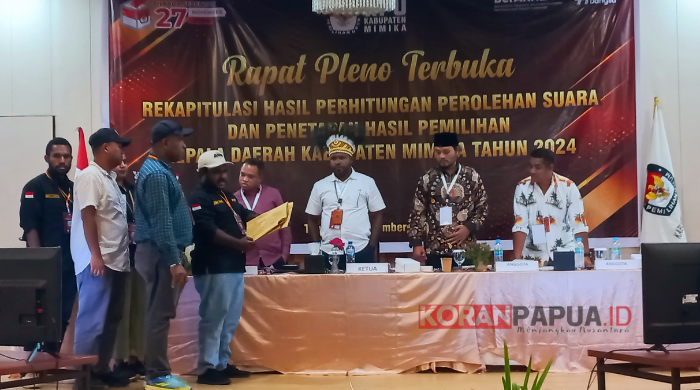 Pleno Rekapitulasi Pilkada Mimika, AIYE Unggul di Distrik Mimika Baru