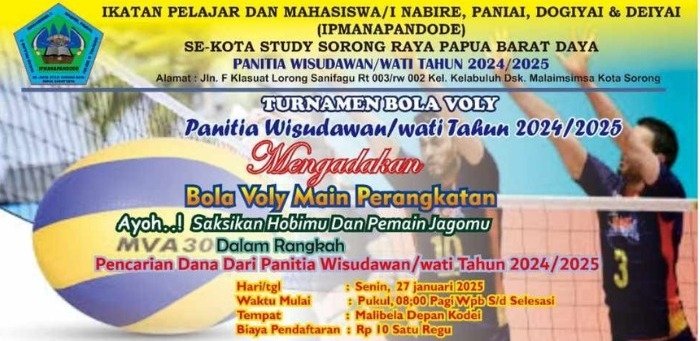IPMANPANDODE Gelar Turnamen Voli, Diikuti 46 Tim Putra Putri