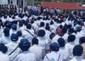 Ratusan Pelajar di Paniai Gelar Aksi Demo Tolak Program Makan Bergizi Gratis