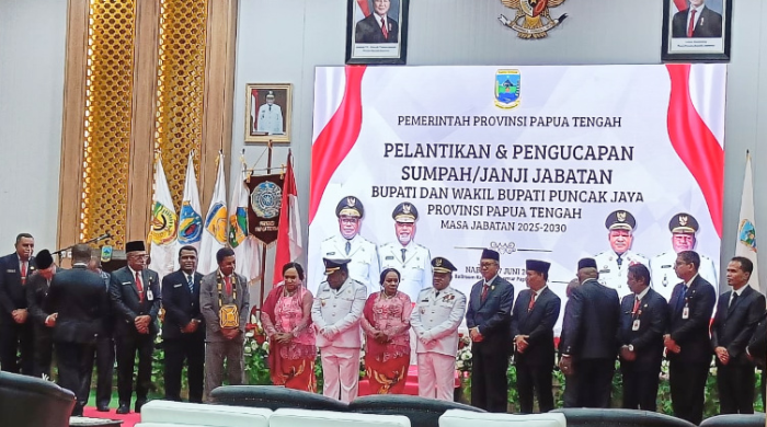 Yuni Wonda dan Mus Kogoya Resmi Pimpin Puncak Jaya, Gubernur Meki Titip Tiga Pesan Penting