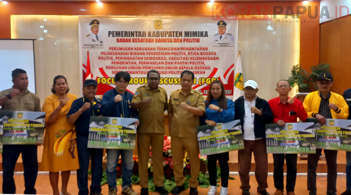 Pemkab Mimika Kucurkan Rp1,92 Miliar Dana Hibah untuk Sepuluh Parpol, Golkar Terbesar Rp299.790.000