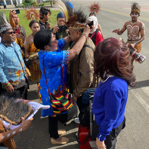 Ketua Umum KSBN Tiba di Merauke, Disambut Adat Papua, Dikawal Satgas Kopasgat