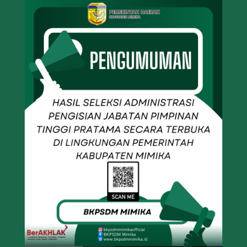 Ini Daftar Nama 59 Calon Pejabat Pemkab Mimika yang Lulus Seleksi Administrasi