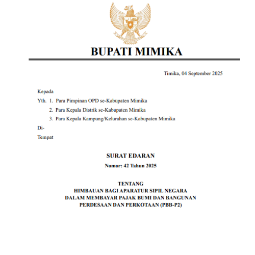 Tingkatkan Pendapatan Daerah, Bupati Johannes Rettob Sampaikan Lima Point Himbauan untuk ASN di Mimika