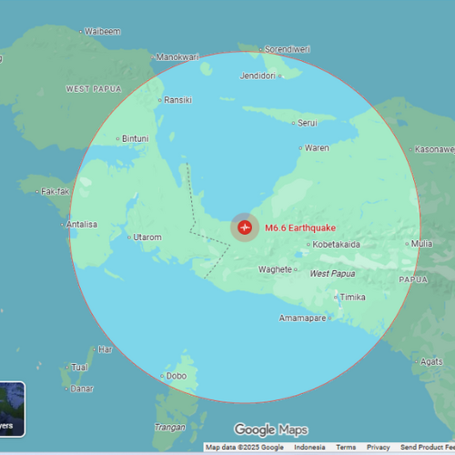Nabire Diguncang Gempa Magnitudo 6,6, Goyangan Terasa Sampai Timika, Terjadi 11 Gempa Susulan