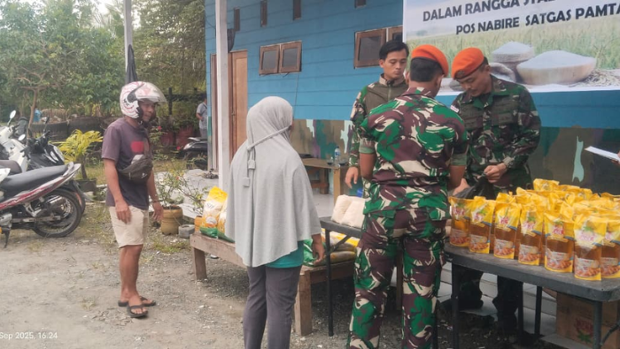 Satgas Pamtas RI-PNG Korpasgat Gelar Gerakan Pangan Murah di Nabire, Bantu Ringankan Beban Warga