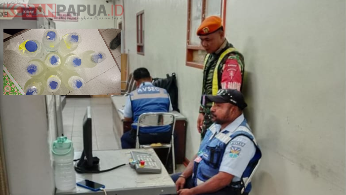 Satgas Korpasgat dan Avsec Gagalkan Penyelundupan Miras Lokal di Bandara Timika