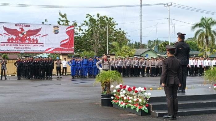 Polres Mimika Gelar Upacara Hari Kesaktian Pancasila, AKBP Billyandha: Jadilah Pemersatu Seluruh Perbedaan