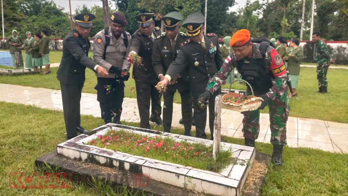 Satgas Korpasgat Ikuti Ziarah Nasional HUT ke-80 TNI di TMP Tanah Merah Boven Digoel