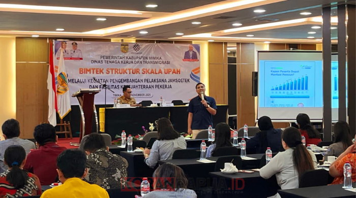 50 Perusahaan di Mimika Ikuti Bimtek Struktur Skala Upah dan Jamsostek