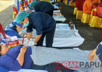 Gerakan Kemanusian: Aksi Donor Darah FKDM Disambut Antusias, RSUD Mimika Terbantu Penuhi Kebutuhan Pasien