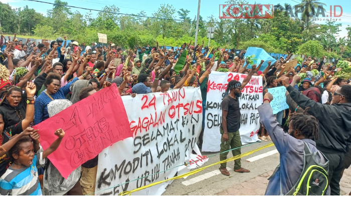 24 Tahun Otsus Dinilai Gagal, Solidaritas Mahasiswa dan Rakyat Papua Protes, Tidak Ada Anggota DPRD Mimika yang Hadir