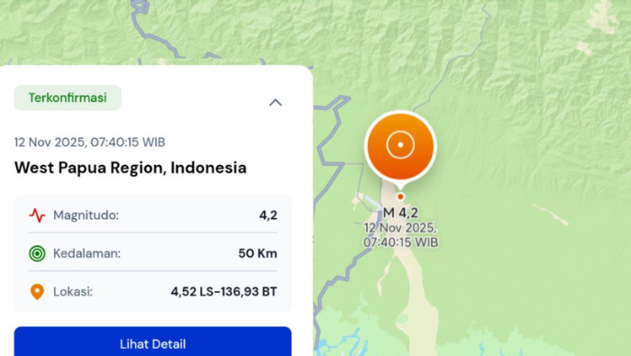 Kabupaten Mimika Diguncang Gempa 4,2 Magnitudo, Goyangannya Tidak Terasa