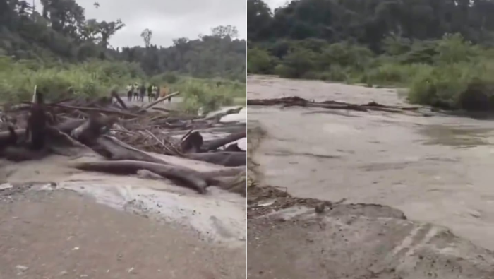 Diterjang Kayu Gelondongan, Jembatan Sungai Pas Ambruk, Banjir Bandang Meluber ke Pemuliman Warga