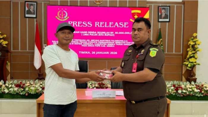 Terpidana Korupsi Proyek Jembatan Agimuga Bayar Denda Rp50 Juta