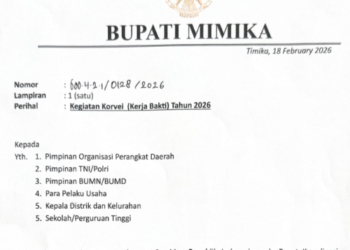 Peringati HPSN 2026, Bupati Mimika Instruksikan Seluruh OPD dan Masyarakat Korvei Lingkungan