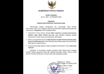 Dampak Pemotongan Transfer Pusat, Pemprov Papua Tengah Hentikan Menerima Proposal Bantuan